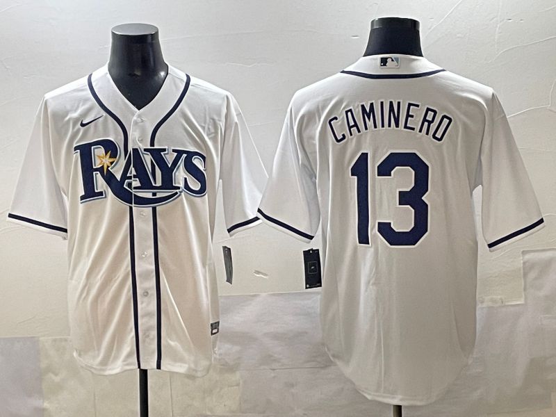 Men 2025 Tampa Bay Rays #13 Caminero White Game Nike MLB Jersey style 1->tampa bay rays->MLB Jersey
